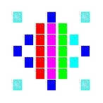 Level 1 brick field with its spawn cells outlined