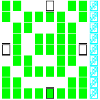 Level 2 brick field with its spawn cells outlined