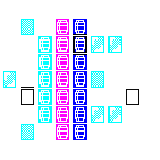 Level 5 brick field with its spawn cells outlined