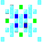 Level 7 brick field with its spawn cells outlined
