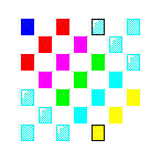 Level 9 brick field with its spawn cells outlined