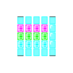 Level 13 brick field with its spawn cells outlined