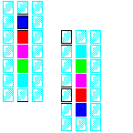 Level 14 brick field with its spawn cells outlined