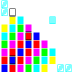 Level 15 brick field with its spawn cells outlined