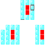 Level 23 brick field with its spawn cells outlined