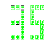 Level 35 brick field with its spawn cells outlined
