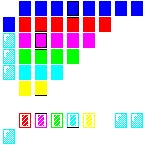 Level 38 brick field with its spawn cells outlined