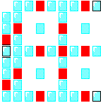 Level 46 brick field with its spawn cells outlined