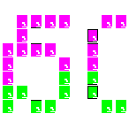 Level 50 brick field with its spawn cells outlined