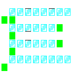 Level 51 brick field with its spawn cells outlined