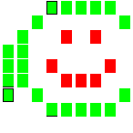 Level 55 brick field with its spawn cells outlined