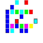 Level 56 brick field with its spawn cells outlined