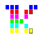 Level 61 brick field with its spawn cells outlined