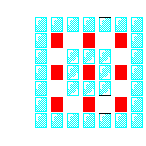 Level 65 brick field with its spawn cells outlined