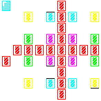 Level 67 brick field with its spawn cells outlined