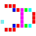 Level 72 brick field with its spawn cells outlined