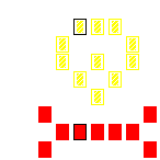Level 78 brick field with its spawn cells outlined