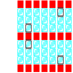 Level 79 brick field with its spawn cells outlined