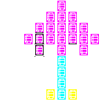 Level 82 brick field with its spawn cells outlined