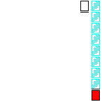Level 84 brick field with its spawn cells outlined