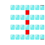 Level 86 brick field with its spawn cells outlined