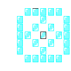 Level 89 brick field with its spawn cells outlined