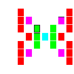 Level 90 brick field with its spawn cells outlined
