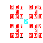 Level 94 brick field with its spawn cells outlined