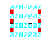 Level 95 brick field with its spawn cells outlined