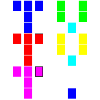 Level 97 brick field with its spawn cells outlined
