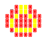 Level 1 brick field with its spawn cells outlined