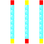 Level 6 brick field with its spawn cells outlined