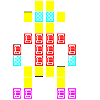 Level 7 brick field with its spawn cells outlined