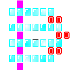 Level 11 brick field with its spawn cells outlined