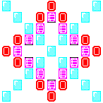 Level 12 brick field with its spawn cells outlined
