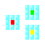 Level 14 brick field with its spawn cells outlined