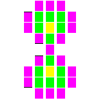 Level 16 brick field with its spawn cells outlined