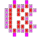 Level 17 brick field with its spawn cells outlined