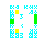 Level 18 brick field with its spawn cells outlined