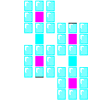 Level 20 brick field with its spawn cells outlined