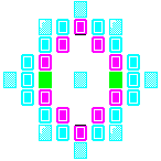 Level 22 brick field with its spawn cells outlined
