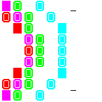 Level 23 brick field with its spawn cells outlined