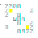Level 25 brick field with its spawn cells outlined