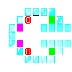 Level 26 brick field with its spawn cells outlined