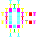 Level 28 brick field with its spawn cells outlined