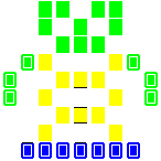 Level 30 brick field with its spawn cells outlined