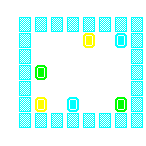 Level 36 brick field with its spawn cells outlined