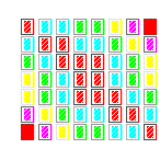Level 39 brick field with its spawn cells outlined