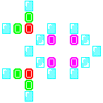Level 40 brick field with its spawn cells outlined