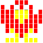 Level 42 brick field with its spawn cells outlined